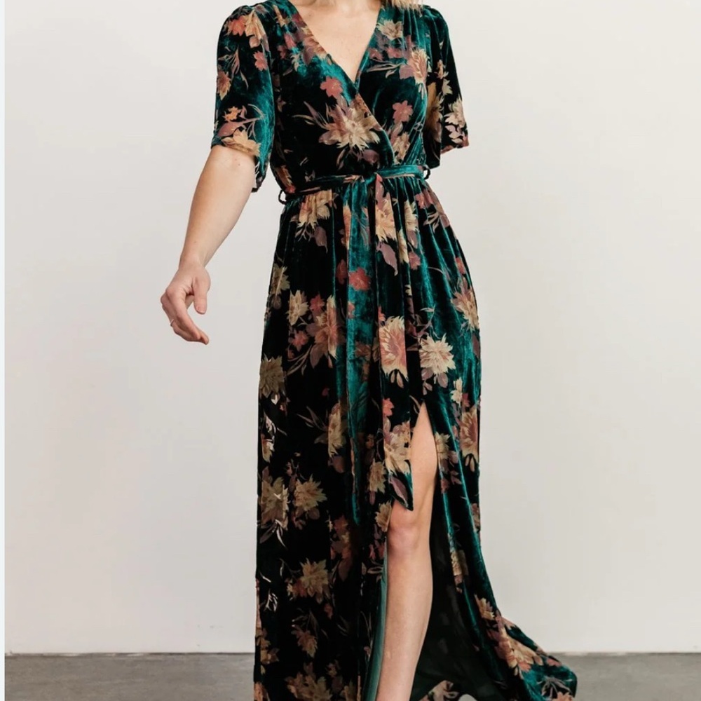Baltic Born Floral Velvet Maxi Dress